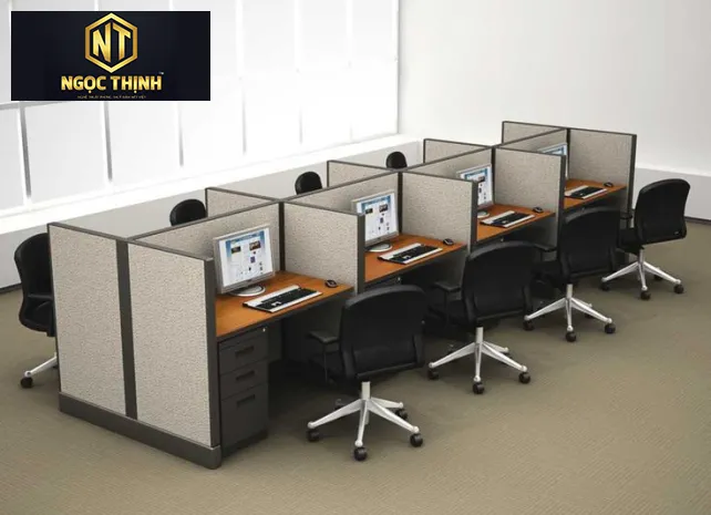 CỤM BÀN LÀM VIỆC VĂN PHÒNG 8 CHỖ NGỌC THỊNH - CBLVVP006